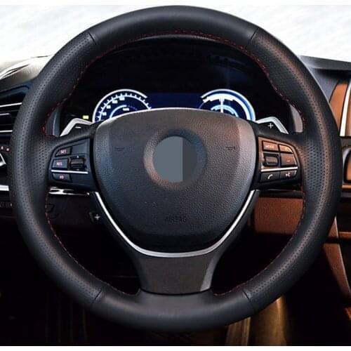 Hand-Stitched Non-Slip Black Artificial Leather DIY Car Steering Wheel Cover For BMW F20 F21 F22 F23 F30 F31 F34 F32 F33 F36
