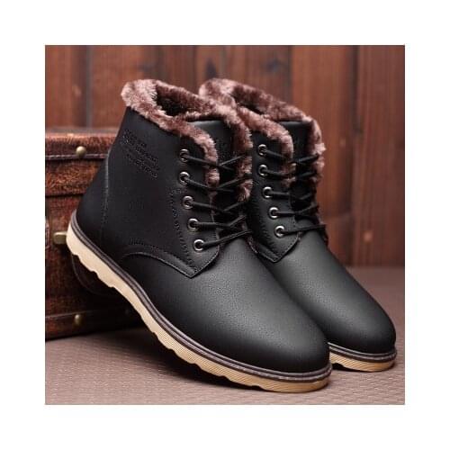 Winter explosions mens high-top shoes plus velvet warm tooling boots casual shoes classic wild models