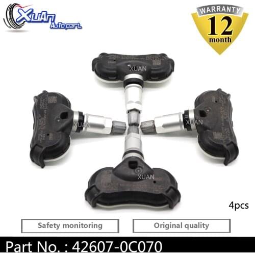 XUAN 4PCS Tire Pressure Monitor Sensor TPMS 42607-0C070 For 2008-2013 Toyota Sequoia Tundra Sienna 315MHZ
