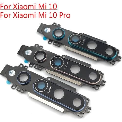 For Xiaomi Mi 10 Pro Mi10 Back Camera Lens Glass Housing Back Cover With Metal Frame Holder Replacement Repair Parts