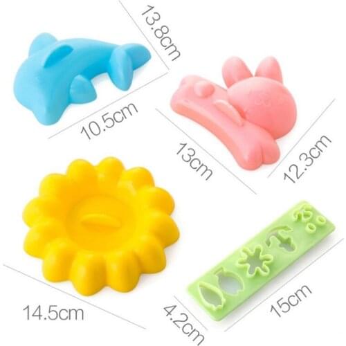 1Set Creative Cute Rabbit Dolphins Seaweed Rice Box Mold DIY Vegetarian Mold Baby Food Bento Mold Gadgets