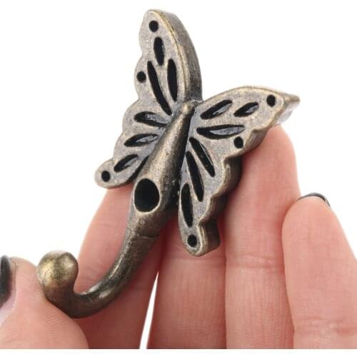 1pc Butterfly Cloth Hook 56*35mm Wall Door Mounted Bag Hat Hanger Single Hook for Clothes Towel Pants Hanger