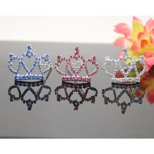 1 Piece Rhinestone crown tiara Hair Decoration Pet Dog Hair Supplies High Quality Lovely Pet Dog Hairpin Clips