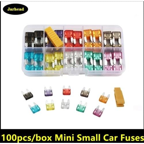 100pcs/box Car Fuses 2A 3A 5A 7.5A 10A 15A 20A 25A 30A 35A Amp with Box Clip Assortment Auto Blade Type Fuse Set Truck