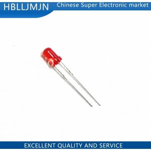 100pcs Red F3 3mm LED Red light emitting diode Red light-emitting Red turn Red