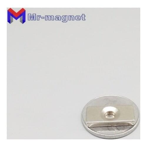 100pcs/lot 20x10x3-5mm 5mm Hole N35 Super Strong Rare Earth Block Neodymium Magnet 20*10*3 mm-5mm 20*10*3