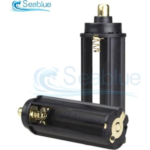 2Pcs/lot 3 AAA Battery Black Plastical Metal Holder Box Case Cylindrical Type For 18650 Flashlight Torch 65mm*21mm In Stock