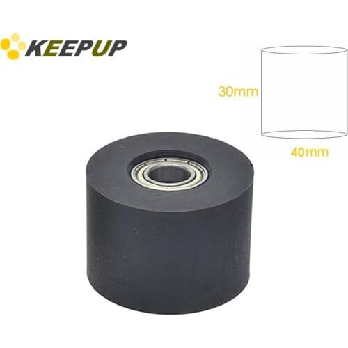 40x30mm,black PU polyurethane rubber wheel, Unpowered roller Wear resistance, Soft surface,guide bearing pulley