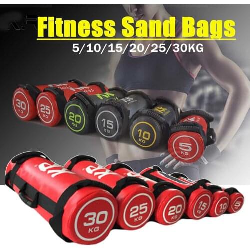 5-30kg Unfilled Power Bag Muscle Training Fitness Body Building Gym Sports Crossfit Sand Bag PU Leather