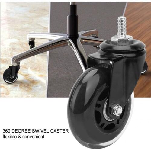 5pcs Casters for Furniture 3 Inch Swivel Caster Office Chair PU Roller Wheel Furniture Trolley Roller Caster Wheel Safe Rollers
