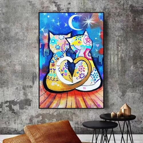 Abstract Cats Canvas Paintings Wall Art Prints Poster Living Room Decor Decorative Paintings On The Wall Home Decor