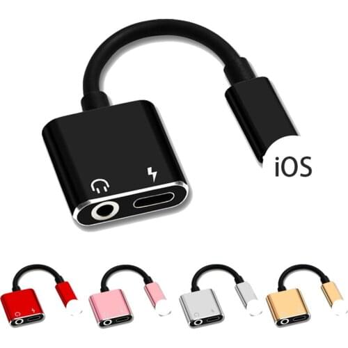 2 in 1 Audio Adapter Charging Lightning to 3.5mm Cable Distributor，For Apple iPhone XS MAX XR X 8 11 12 Plus Aux Cord Splitter
