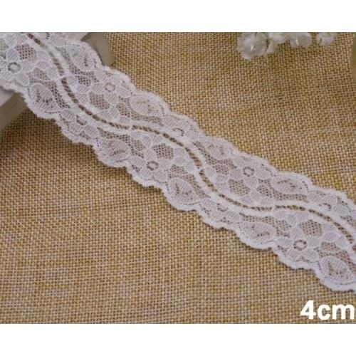 FREE SHIPPING 4cm exquisite elastic jacquard lace, soft and elegant lace trimming,XERY13679