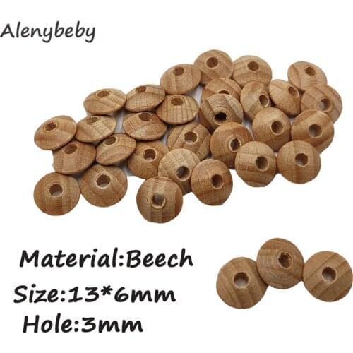 Beech Wooden Abacus Beads Teething Beads Unfinished Loose Round Spacer Shape DIY Handmade Mom Infant Care Beaded Necklace Making