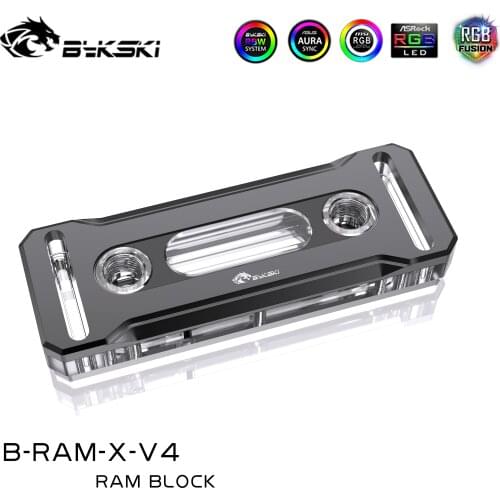 Bykski RAM Water Cooling Block Support Dual Channel Memory Cooler RAM Heatsinks RGB Radiator Copper, B-RAM-X-V4