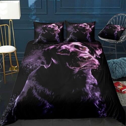 Black Labrador Quilt Cover Pillowcase 3Piece Comforter Bedding Set With Pillow Case Single Double Duvet Cover Home Decora