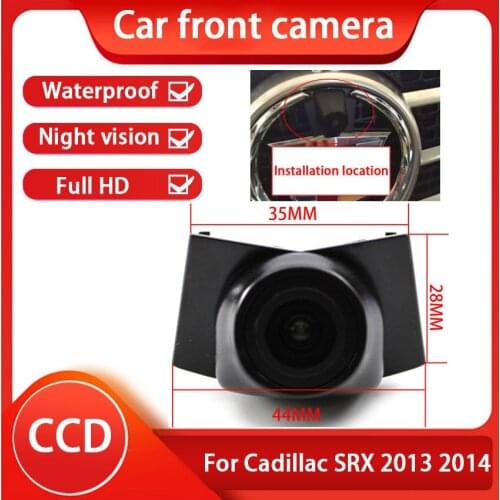 Full HD Waterproof Night Vision CCD Car Front View Logo Parking Camera For Cadillac SRX 2013 2014 Installed under the car logo