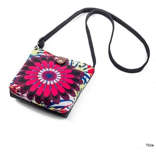 M432 Individual Canvas Bags National Style Mobile Phone Bag Flower Oblique Cross Bag