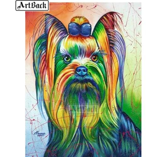 Full square drill diamond painting watercolor dog 5d diamond embroidery 3d animal mosaic home decoration gift