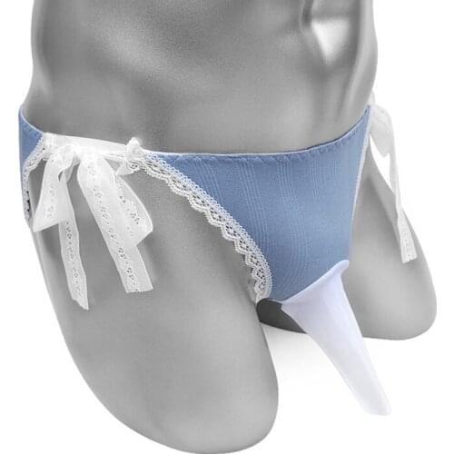 Lace Sissy Panties With Penis Sheath Sexy Mens Briefs Lingerie Underwear Plus Size Crossdresser Bikini Erotic Costume Underpants