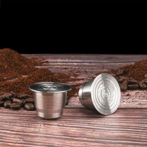 ICafilasSVIP Stainless Steel For Nespresso Reusable Capsule with Press coffee Tamper Refillable Inoxidable Coffee Pod Filters