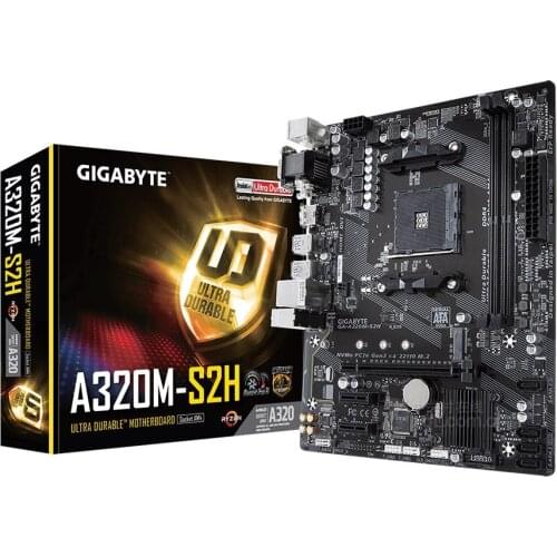 New Gigabyte desktop motherboard A320M S2H M-ATX AMD A320/DDR4/M.2/USB3.1/STAT3.0/SSD 32G Channel Socket AM4 mainboard on sales