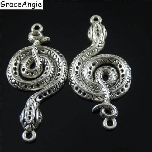Wholesale 10pcs/lot Vintage Alloy Snake Charms Necklace Pendant Bracelet Connector Jewelry Findings Creative AU37771