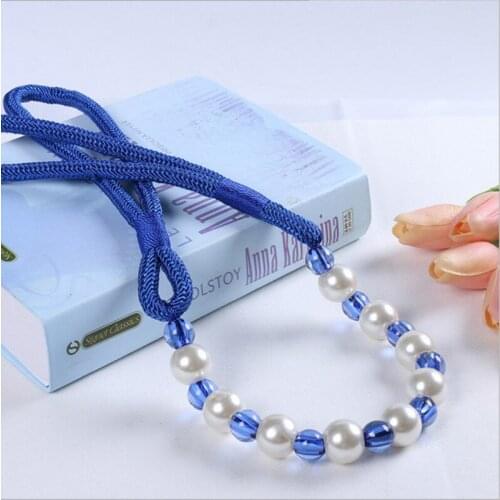 A Pair Of Simple Fashion Pearl Curtain Straps Tied Rope Garden Tied Ball Hook Wall Hook Strap Curtain Accessories