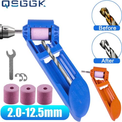 Portable 2.0-12.5mm Drill Bit Sharpener Twist Drill Bit Sharpening Machine Corundum Grinding Wheel Tools