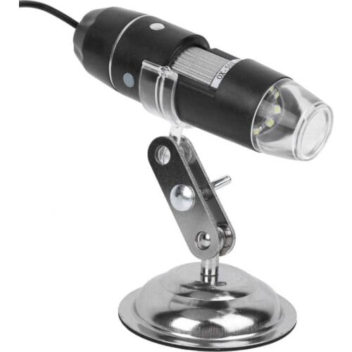 Portable 0-1200X/500X/800X/1000X USB Microscope Matte Black Adjustable Magnification Digital Microscope