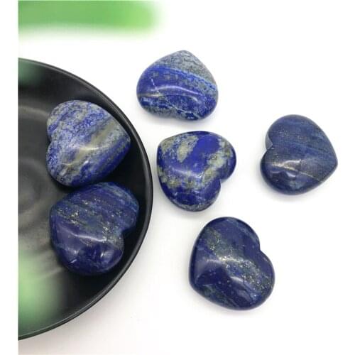 Drop Shipping 1 Piece Natural Blue Lapis Lazuli Crystal Heart Shape Chakra Stones Carved Reiki Natural Stones and Crystals