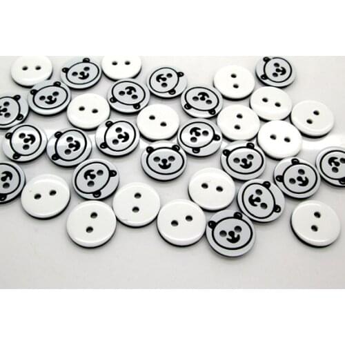 100Pcs Resin Black Bear Pattern Apparel Sewing Buttons For Kids Clothes Scrapbooking Decorative Handicraft DIY Accessories