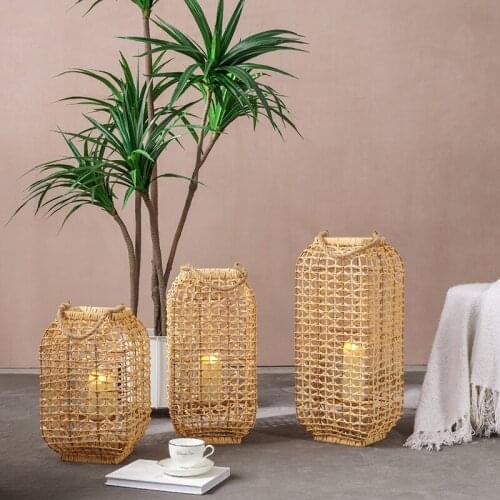 Modern Candle Holder Table House Lantern Minimalist Garden Lantern Decoration Hanging Home Decor Candelabra Wood Candlestick