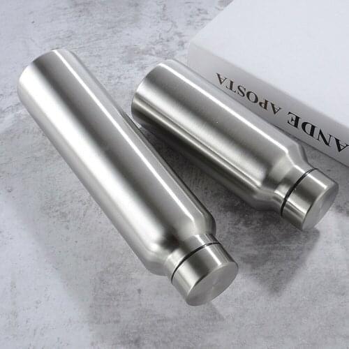 Stainless Steel Sports Water Bottle Thermos Mug 650/1000ml Leak_Proof Thermosmug Single Wall Vacuum Camping Gym Metal Flask 2021