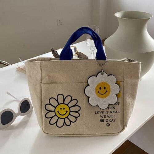 Simple Canvas Handbag Women Large Capacity Lady Shopping Tote Casual Girl Handle Bag Reusable Shoulder Bag Solid Color Purse