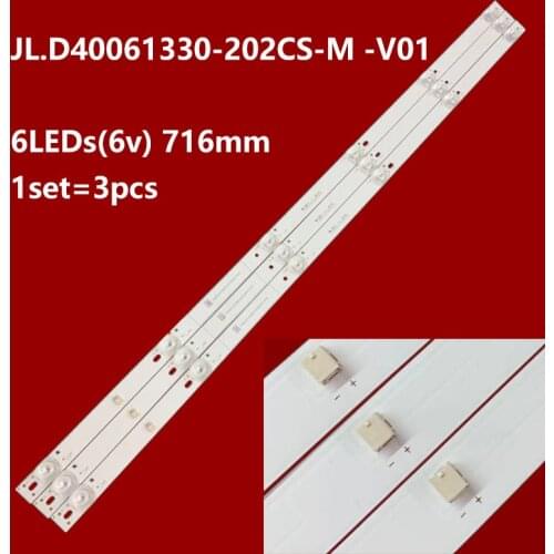 LED Backlight strip 6 lamp 716mm For Ha ier 40"TV 40X7C JL.D40061330-202CS-M_V01 202AS V400HJ9-D03 40A17C XLED-40SF480A FW40D48F