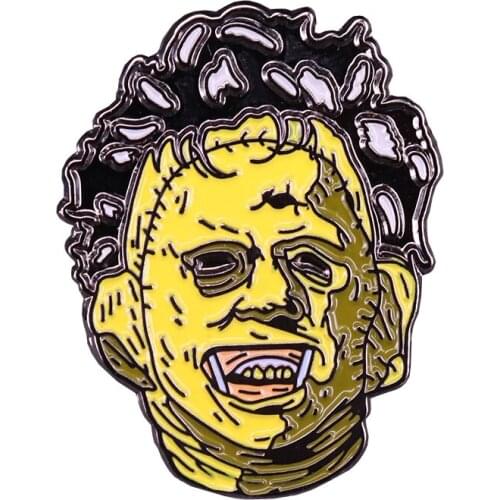 The texas chainsaw massacre leatherface killer badge horror movie fans perfect collection