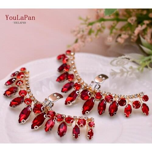 TOPQUEEN X39-R Luxury Crystal Shoe Clips Removable Rinestone Shoes Clip Shiny Buckles Wedding Bridal Decoration Accessories