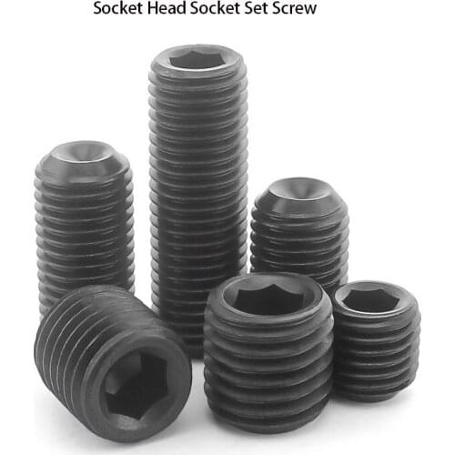 DIN916 Socket Head Socket Set Screw with Recessed End Base/Machine/Top Thread Headless Screw M8-M12 5PCS