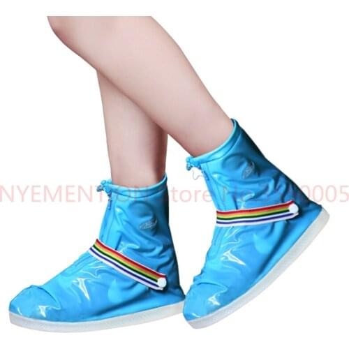 Waterproof Shoes Covers Reusable Rain Snow Anti-Slip Women Rain Shoe Motorcycle Rainboot Travel Overshoes Boot 20pcs
