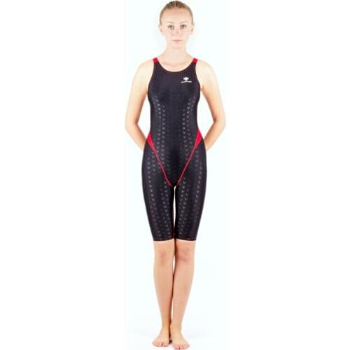 Women Plus Size One Piece Knee Length SwimSuit Female Professional Sport Bathing Suit With Paded Monokini Diving Suit Beach Wear