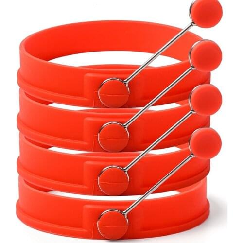 1PCS Breakfast Round Silicone Egg Ring Silicone Fried Egg Mould Kitchen Pancake Ring Non-stick Omelette Mold DIY Kitchen Wares