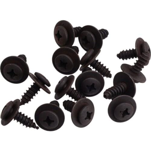 15Set Spring Metal U-Type Clip With Screw Car Bumper Fender Trim Panel Side Skirts Fasteners Grommet Clip