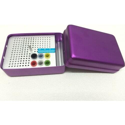 180 Holes Dental Endo Box FG Burs Holder Autoclave Disinfection Box With A Ruler