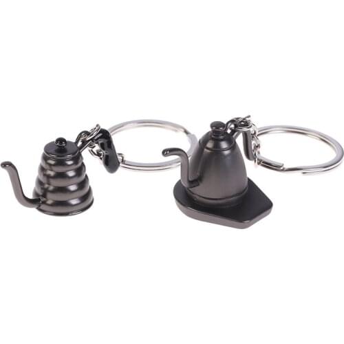 2021 Key Ring Best Gift Keychain New Coffee Tools Key Chain Simulation Coffee Machine Coffee Pot Christmas Gift