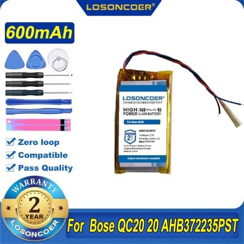 600mAh 502035 Li Polymer Li-ion Battery for Dvr GPS Mp3 Car Dvr PR-452035 for Bose QC20 QuietComfort 20 AHB372235PST
