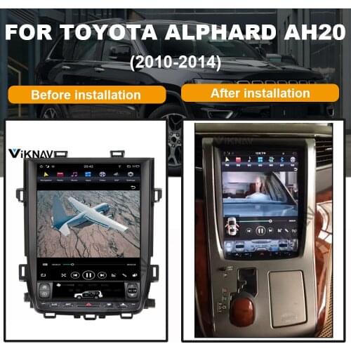 Android car multimedia radio player for Toyota Alphard AH20 2010-2014 auto DVD player vertical screen GPS Navigation 12.1