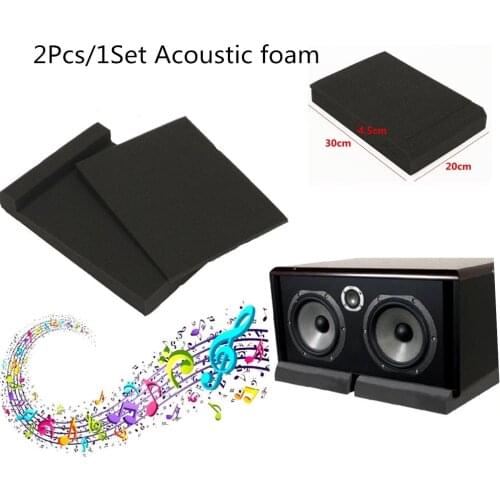 1 Set Sponge Black Studio Monitor Speaker Isolation Absorption Acoustic Foam Isolator Pads 30x20x4.5cm For Recording Studios