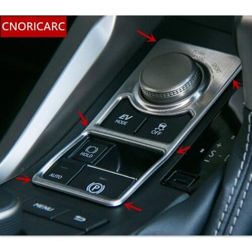 CNORICARC Stanless Steel Center Console Mode Button Decorative Frame Car Interior Trim Cover Sequins For Lexus NX 200 300H 200t