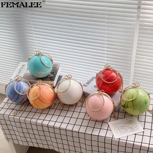 Personality Clear Acrylic Round Bags For Women New Cute Girls Mini Fashion Shoulder Bolsas 2021 Evening Female Messenger Purses